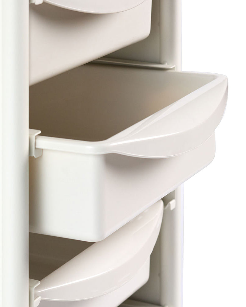 Workshop Deluxe 5 - Vit rullvagn - 5 rymliga lådor